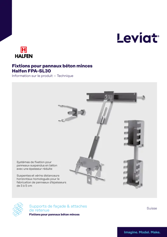Fixations pour panneaux béton minces Halfen FPA-SL30