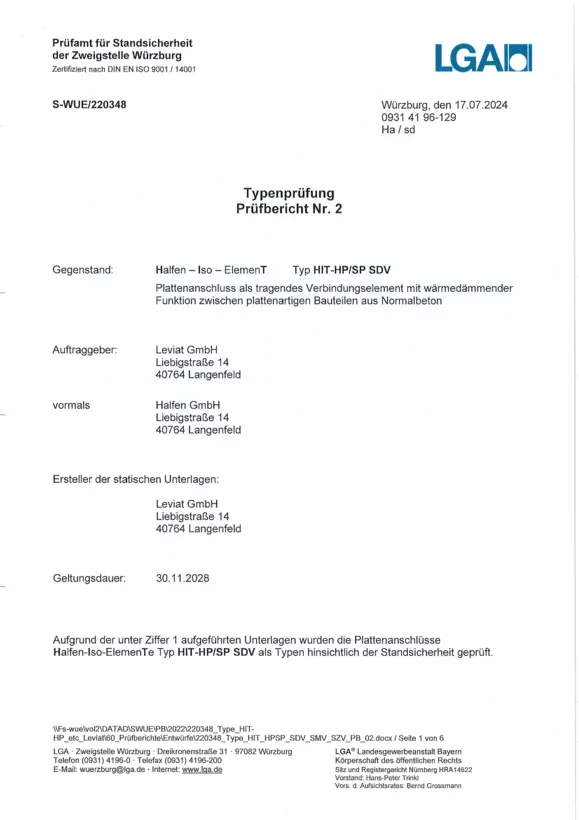 Halfen HIT-HP/SP SDV Iso-Element