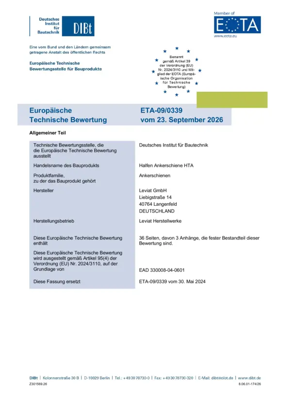Halfenschienen HTA-CE