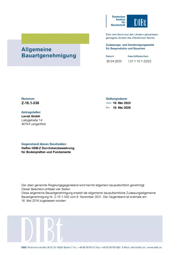 ABG - Halfen HDB-Z Durchstanzbewehrung für Fundamente