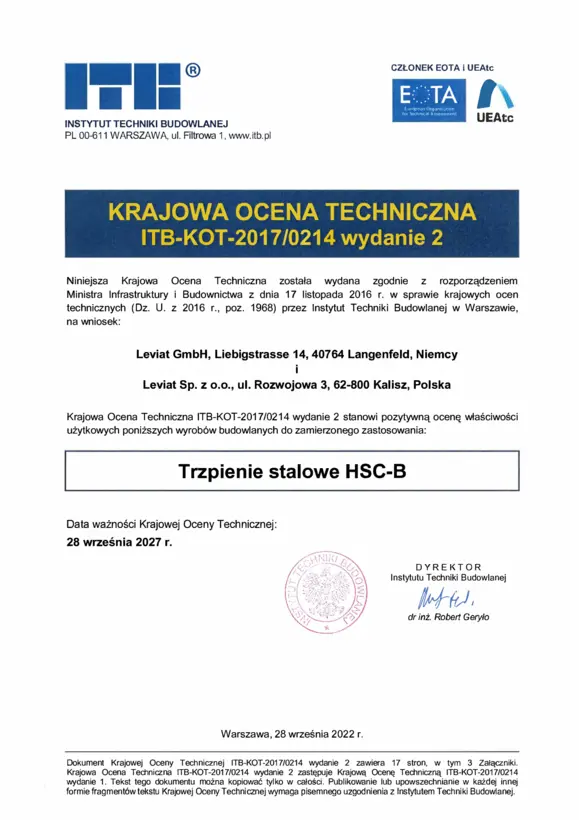 Halfen HSC-B - Łącznik konstrukcyjnych elementów stalowych z żelbetowymi