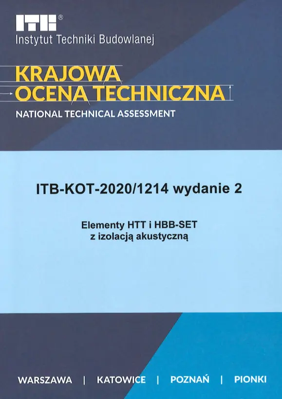 Elementy HTT i HBB-SET z izolacją akustyczną