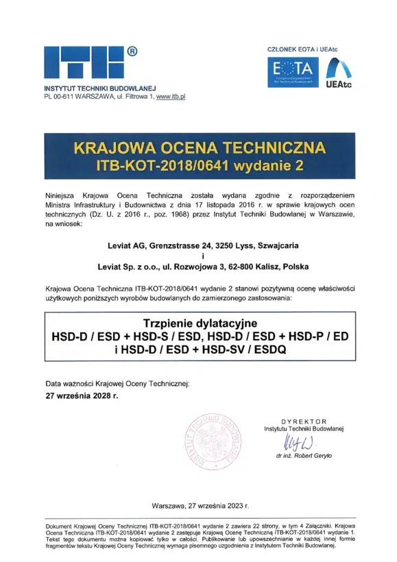 Halfen HSD-D - Trzpienie dylatacyjne
