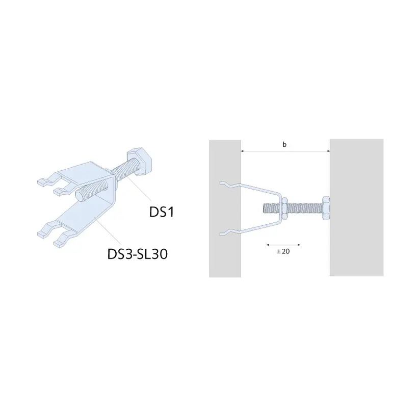 Verankerungskörper und Druckschraube DS-SL30 