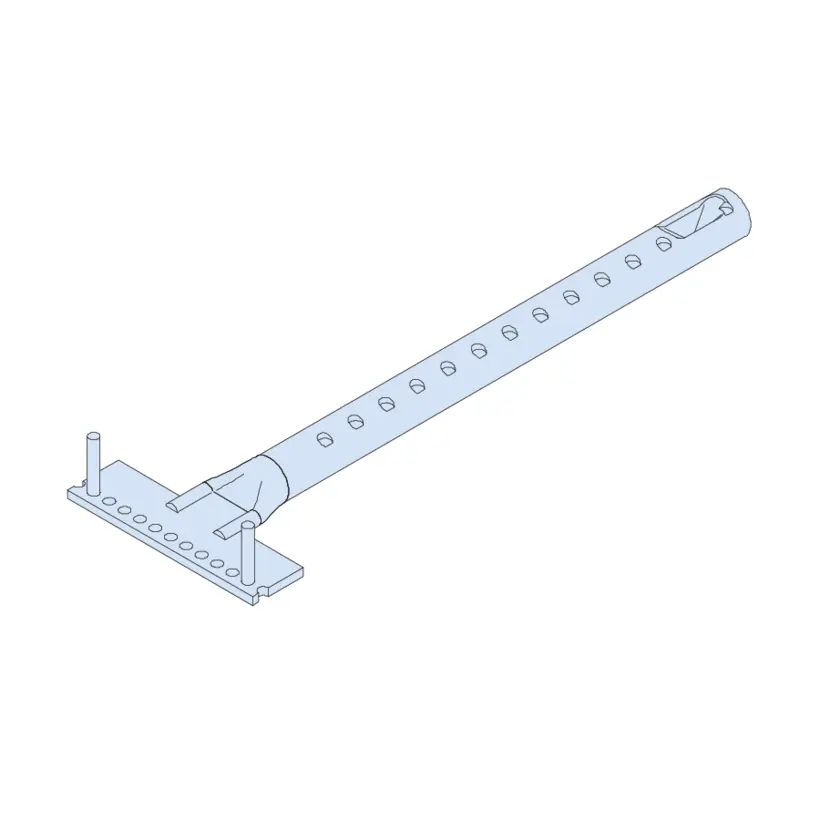 Design 4: Attache avec 2 demi-barres, pressées